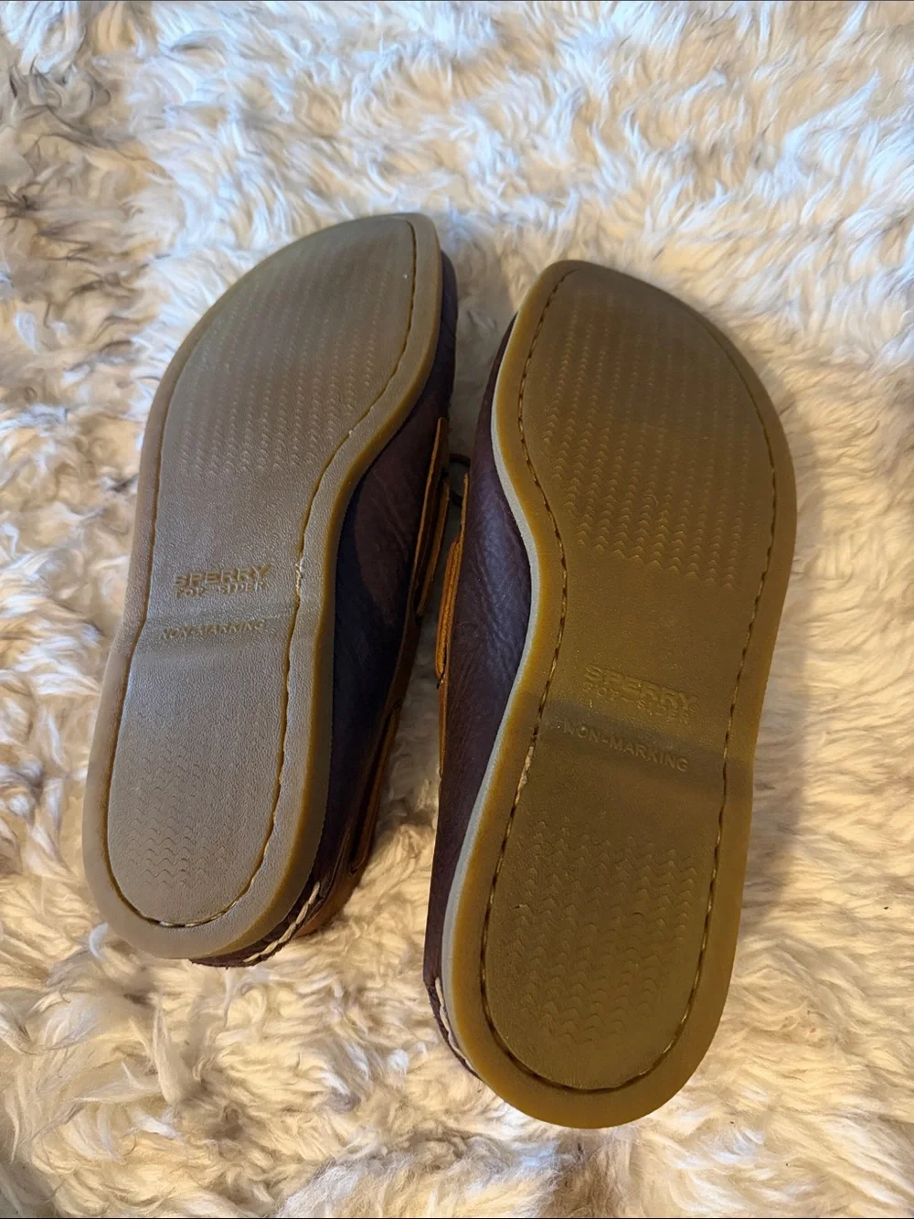 Sperry top sider Men's Two-Tone Brown Leather Boat Shoes slip ons hamptons 12